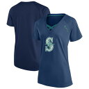 【送料無料】 プロファイル レディース Tシャツ トップス Women'sProfile Navy Seattle Mariners Plus Size Gli...