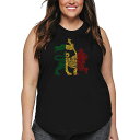 【送料無料】 エルエーポップアート レディース Tシャツ トップス Women's Plus Size Word Art Tank Top - Rasta Li...