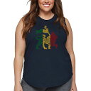 【送料無料】 エルエーポップアート レディース Tシャツ トップス Women's Plus Size Word Art Tank Top - Rasta Li...