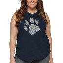 【送料無料】 エルエーポップアート レディース Tシャツ トップス Women's Plus Size Word Art Tank Top - Dog Paw ...