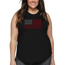【送料無料】 エルエーポップアート レディース Tシャツ トップス Women's Plus Size Word Art Tank Top - God Bless America Black