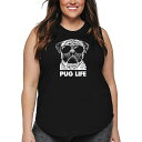 【送料無料】 エルエーポップアート レディース Tシャツ トップス Women's Plus Size Word Art Tank Top - Pug Life...