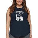 【送料無料】 エルエーポップアート レディース Tシャツ トップス Women's Plus Size Word Art Tank Top - Pug Life...