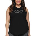 【送料無料】 エルエーポップアート レディース Tシャツ トップス Women's Plus Size Word Art Tank Top - XOXO Bla...