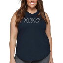 【送料無料】 エルエーポップアート レディース Tシャツ トップス Women's Plus Size Word Art Tank Top - XOXO Nav...
