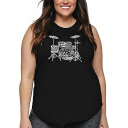 【送料無料】 エルエーポップアート レディース Tシャツ トップス Women's Plus Size Word Art Tank Top - Drums Bl...