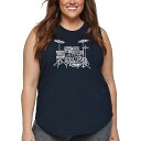 【送料無料】 エルエーポップアート レディース Tシャツ トップス Women's Plus Size Word Art Tank Top - Drums Na...
