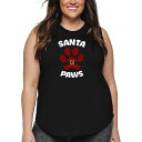 【送料無料】 エルエーポップアート レディース Tシャツ トップス Santa Paws - Women's Plus Size Word Art Tank Top Black