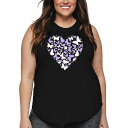 【送料無料】 エルエーポップアート レディース Tシャツ トップス Butterfly Heart - Women's Plus Size Word Art T...