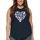 【送料無料】 エルエーポップアート レディース Tシャツ トップス Butterfly Heart - Women's Plus Size Word Art T...