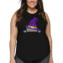 【送料無料】 エルエーポップアート レディース Tシャツ トップス Peeking Witch Cat - Women's Plus Size Word Art...