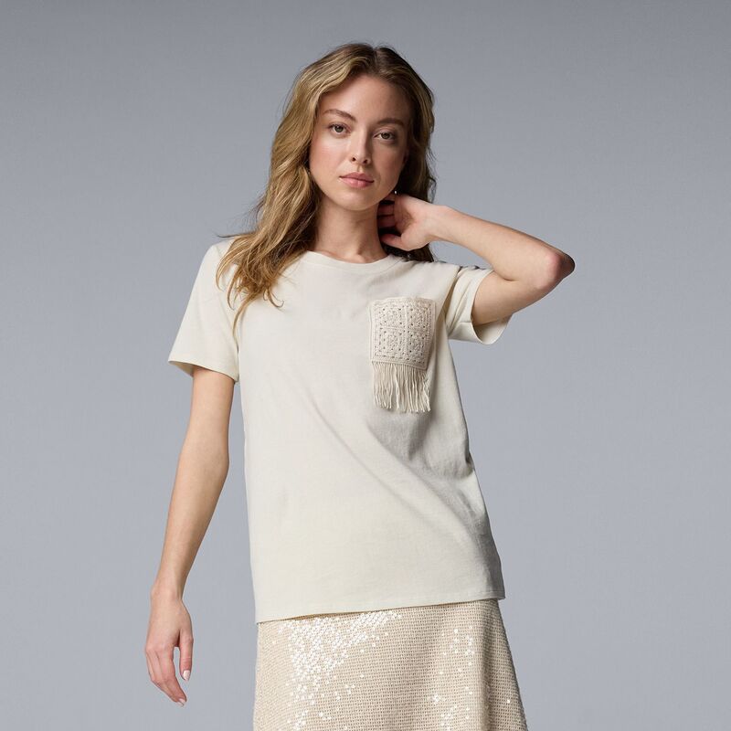 【送料無料】 ヴェラウォン レディース Tシャツ トップス Women's Simply Vera Vera Wang Boyfriend Tee Hammock
