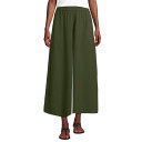 【送料無料】 ランズエンド レディース カジュアルパンツ ボトムス Women's Lands' End Creaseless High Rise Palazzo Crop Pants Dark Cilantro Green(4)