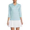 【送料無料】 ランズエンド レディース Tシャツ トップス Women's Lands' End 3/4 Sleeve Active Polo Shirt Ju...
