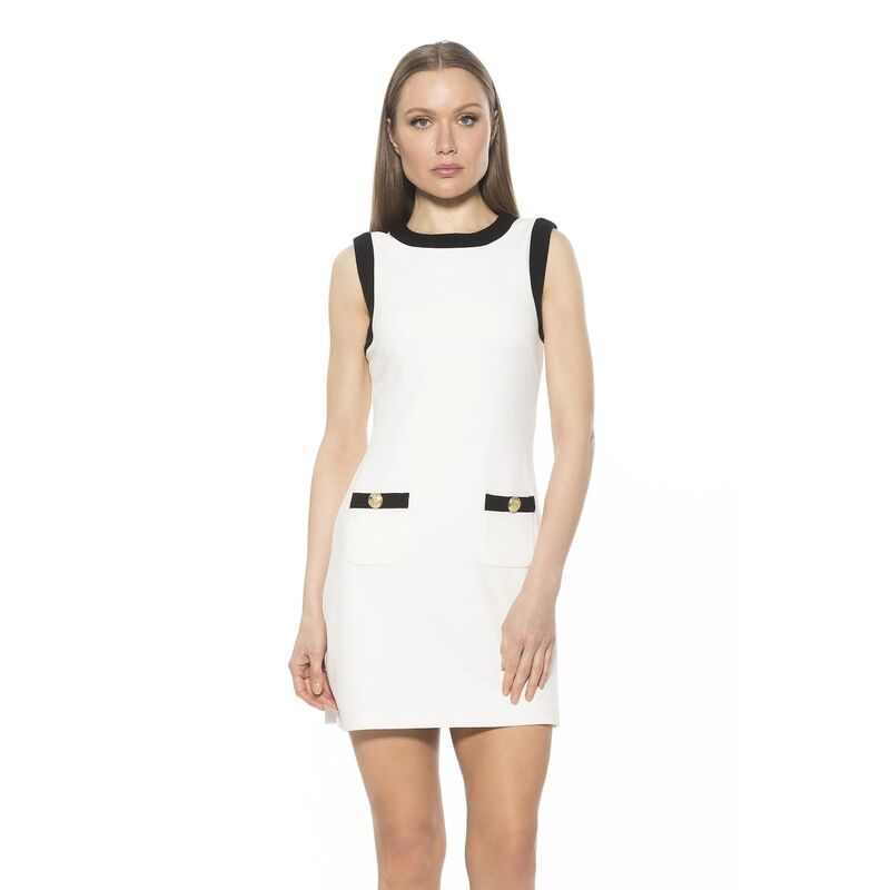 【送料無料】 アレクシアアドマー レディース ワンピース トップス Women's ALEXIA ADMOR Piper Contrast Crewneck Shift Mini Dress Ivory
