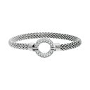 【送料無料】 アンブランデッド レディース ブレスレット・バングル・アンクレット アクセサリー Sterling Silver Cubic Zirconia Circle Bangle Bracelet Sterling(4)