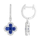 【送料無料】 アンブランデッド レディース ピアス・イヤリング アクセサリー 1/10-ct. Plated Sterling Silver & Lab Created Gemstone Earrings Created Blue Sapphire