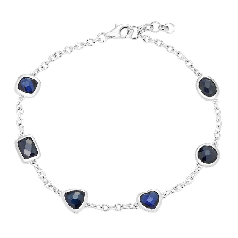 【送料無料】 アンブランデッド レディース ブレスレット・バングル・アンクレット アクセサリー Sterling Silver & Lab-Created Sapphire Bracelet Sterling