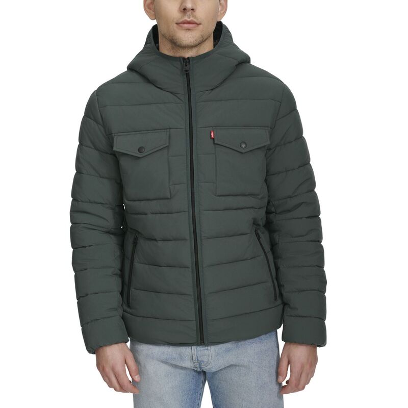 【送料無料】 リーバイス メンズ ジャケット・ブルゾン アウター Men's Levi'sR Stretch Two Pocket Quilted Hooded Jacket Urban Chic