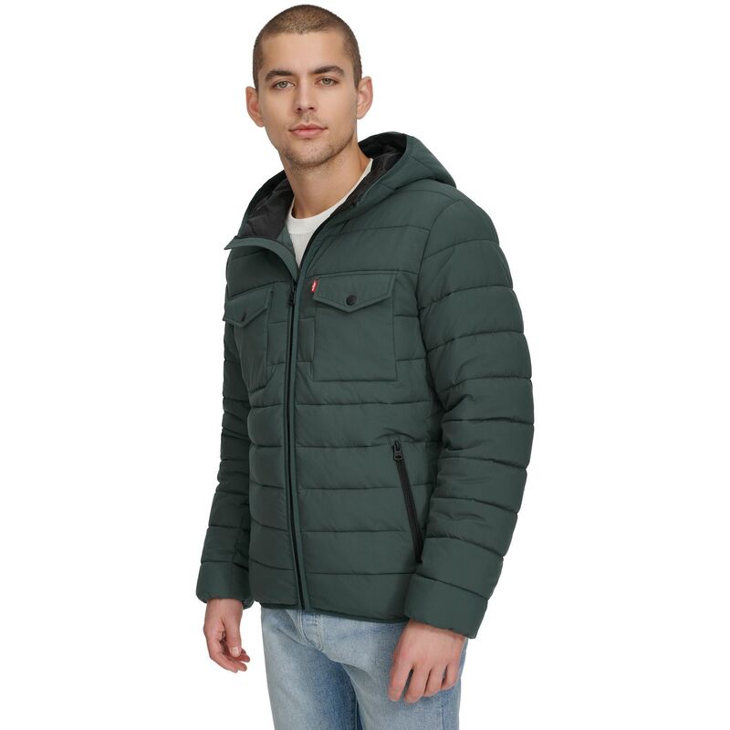 【送料無料】 リーバイス メンズ ジャケット・ブルゾン アウター Men's Levi'sR Stretch Two Pocket Quilted Hooded Jacket Urban Chic
