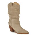 【送料無料】 ナインウェスト レディース ブーツ・レインブーツ シューズ Nine West Kadon Women's Pointy Toe Block Heel Dress Booties Taupe Suede(4)