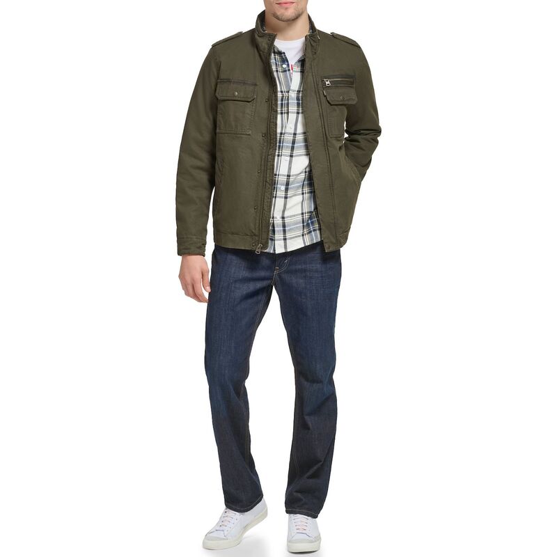 【送料無料】 リーバイス メンズ ジャケット・ブルゾン アウター Men's Levi'sR Cotton Filled Military Jacket Black