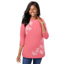 【送料無料】 ジェシカロンドン レディース Tシャツ トップス Jessica London Women's Plus Size Stretch Cotton ...