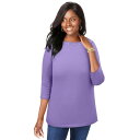 【送料無料】 ジェシカロンドン レディース Tシャツ トップス Jessica London Women's Plus Size Stretch Cotton ...