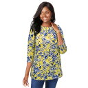 【送料無料】 ジェシカロンドン レディース Tシャツ トップス Jessica London Women's Plus Size Stretch Cotton ...