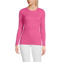 【送料無料】 ランズエンド レディース Tシャツ トップス Petite Lands' End Long Sleeve Micro Rib Crewneck T...