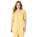 【送料無料】 ロアマンズ レディース Tシャツ トップス Roaman's Women's Plus Size Acid Wash Tunic Banana