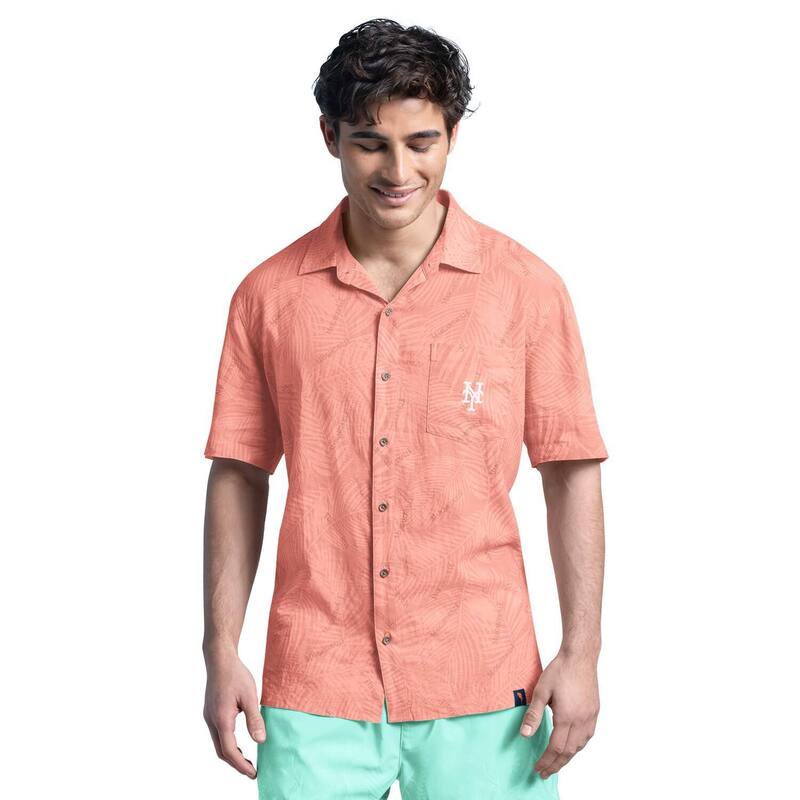マルガリータビル メンズ トップス Tシャツ リネン Men's Margaritaville Coral New York Mets Linen P..