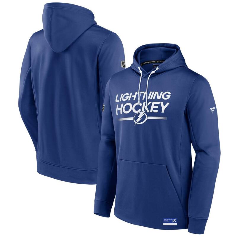 【送料無料】 ファナティクス メンズ Tシャツ トップス Men's Fanatics Blue Tampa Bay Lightning Authentic Pro Fleece Pullover Hoodie Lgh Blue
