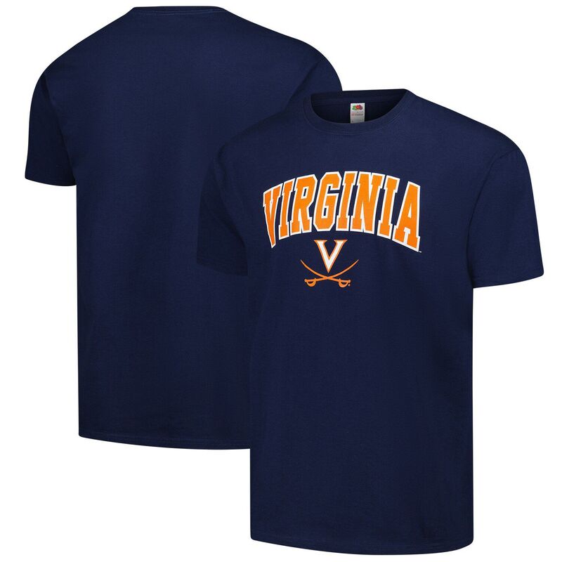 【送料無料】 アンブランデッド メンズ Tシャツ トップス Men's Navy Virginia Cavaliers Basic Logo T-Shirt Uva Navy