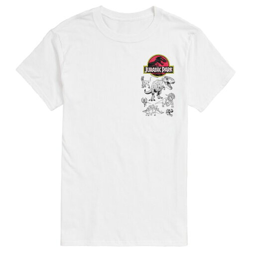 【送料無料】 ライセンス キャラクター メンズ Tシャツ トップス Big & Tall Jurassic World Logo With Dinosaurs Graphic Tee White 【送料無料】 ライセンス キャラクター メンズ Tシャツ トップス Big & Tall Jurassic World Logo With Dinosaurs Graphic Tee White