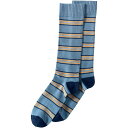 【送料無料】 ランズエンド メンズ 靴下 アンダーウェア Men's Lands' End Novelty Crew Socks Mango Rugby Stripe