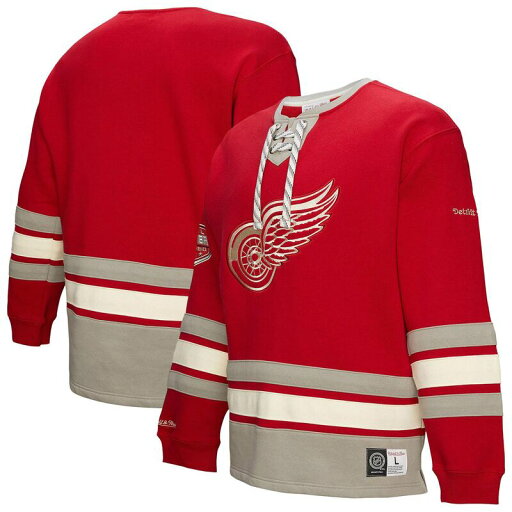 【送料無料】 ミッチェル&ネス メンズ Tシャツ トップス Men's Red Detroit Red Wings Heritage Lace-Up Pullover Sweatshirt Rdw Red 【送料無料】 ミッチェル&ネス メンズ Tシャツ トップス Men's Red Detroit Red Wings Heritage Lace-Up Pullover Sweatshirt Rdw Red