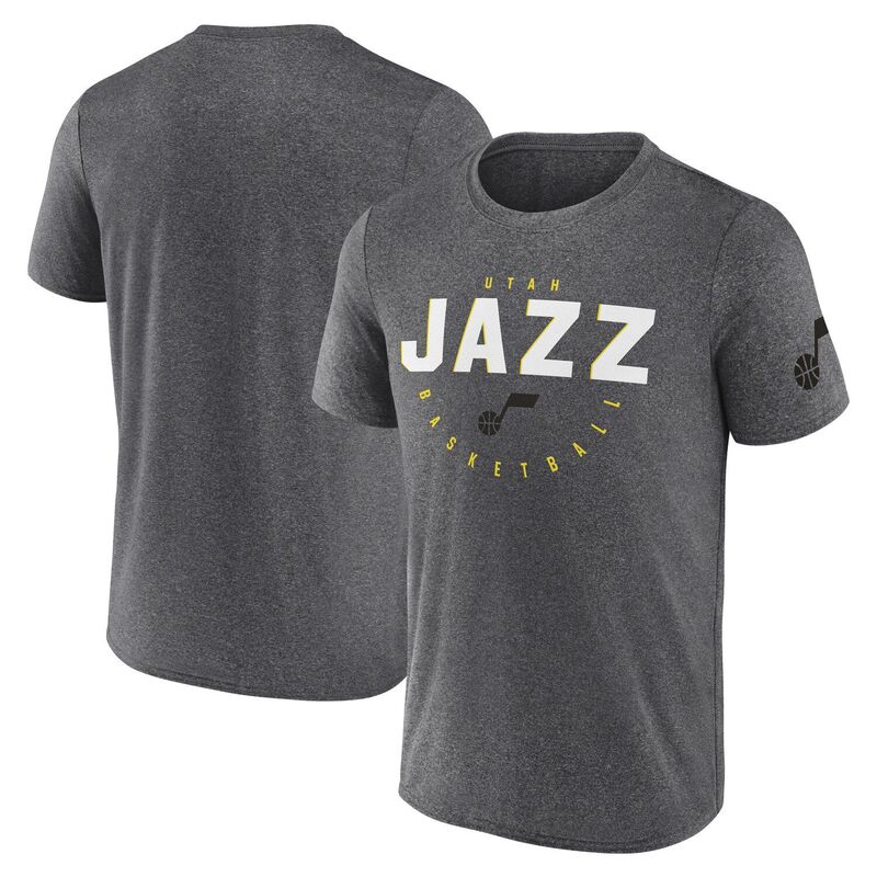̵ ֥ǥå  T ȥåץ Men's Heather Charcoal Utah Jazz Block P...