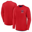 【送料無料】 ファナティクス メンズ Tシャツ トップス Men's Fanatics Red Washington Capitals Adrenaline Push Long Sleeve T-Shirt Cap Red(4)