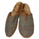 【送料無料】 メモイ メンズ サンダル シューズ Men's Glen Plaid Plush Slippers Brown