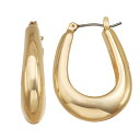 【送料無料】 ナインウェスト レディース ピアス・イヤリング アクセサリー Nine West Gold Tone Puffy Drop Hoop Earrings Silver Tone(4)