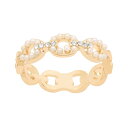 【送料無料】 LC Lauren Conrad レディース リング アクセサリー LC Lauren Conrad Gold Tone Simulated Pearl Link Ring White