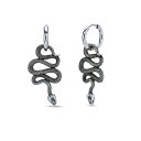 【送料無料】 リンクス メンズ ピアス・イヤリング アクセサリー Men's LYNX Stainless Steel Snake Hoop Earrings ...