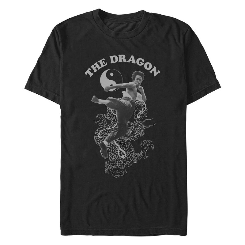 【送料無料】 ライセンス キャラクター メンズ Tシャツ トップス Big & Tall Bruce Lee The Dragon Graphic Tee Black