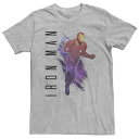 【送料無料】 ライセンス キャラクター レディース Tシャツ トップス Big & Tall Marvel Avengers Endgame Iron Man Galaxy Painted Tee Athletic Heather