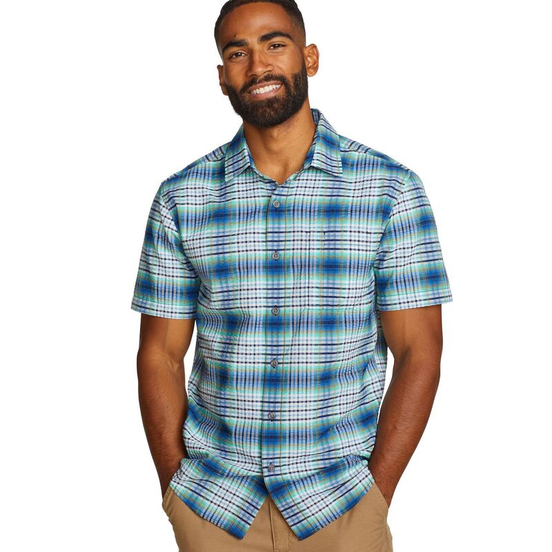 ̵ ǥ Х  T ȥåץ Big &Tall Eddie Bauer Short Sleeve Seersucker 2.0 Shirt Seagreen
