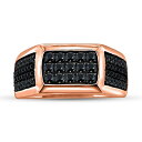 【送料無料】 アンブランデッド メンズ リング アクセサリー Men's 14k Gold 3/4 Carat T.W. Black Diamond Recta...