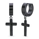 【送料無料】 リンクス メンズ ピアス・イヤリング アクセサリー Men's LYNX Ion Over Stainless Steel Cross Hoop ...