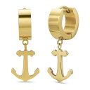 【送料無料】 リンクス メンズ ピアス・イヤリング アクセサリー Men's LYNX Ion Plated Stainless Steel Anchor Ho...