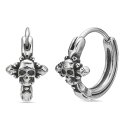 【送料無料】 リンクス メンズ ピアス・イヤリング アクセサリー Men's LYNX Ion Over Stainless Steel Skull Hoop ...